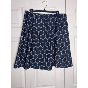 Renee C. Women's Navy Blue White Lace Circle Skirt Size XL